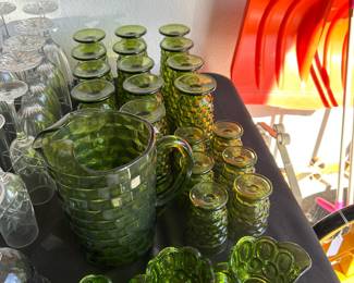 INDIANA GLASS SET GREEN