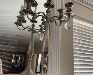 second silver plated candelabra
