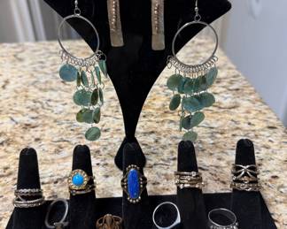 rings and earrings