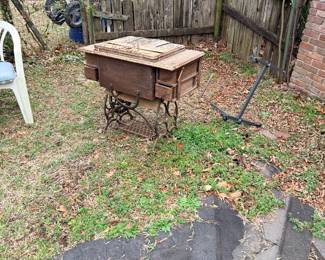 Antique sewing cabinet