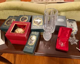 Waterford Bundle -$125 for everything 
Ornaments 
2 vase 
Bunny in egg 
Razor 
Brush 
