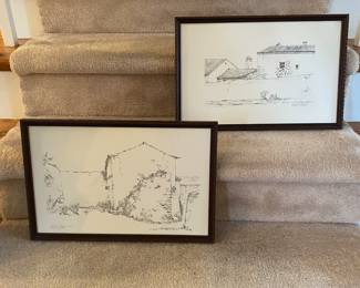 Elmer Ladislaw Novotny Sketches- Signed 
12x18- 
$75/ both 