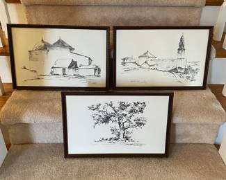 Elmer Ladislaw Novotny Sketches- Signed 
12x18- 
$100 all 3
