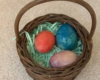 Alabaster eggs in basket - $20 