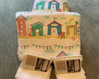 Two Queen Quilted Duvet Set & Curtains -$75 for all 