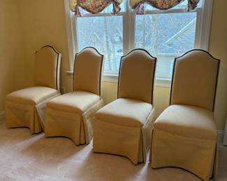 4 custom upholstered Parsons Chairs - $300/set 
 