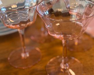 Precious pink coupe champagne glasses