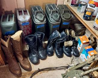 Boots size 14 military and cowboy