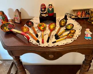 Eastern European painted wood pieces