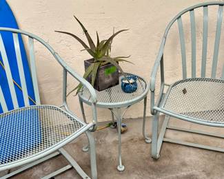 Vtg wrought iron patio set