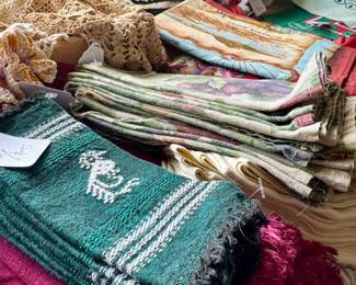 Vintage Linens, Silks, Doilies