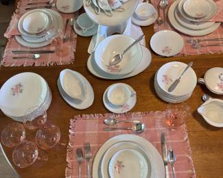 Fine dining China by Noritake with silver plate flatware