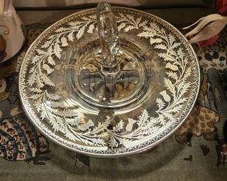 Cute silverplate thistle cookie server