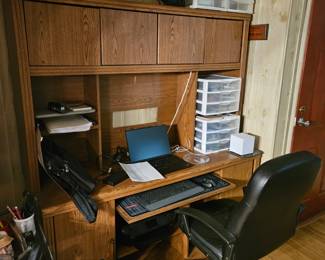 Computer hutch and chair