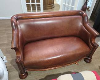 Leather loveseat