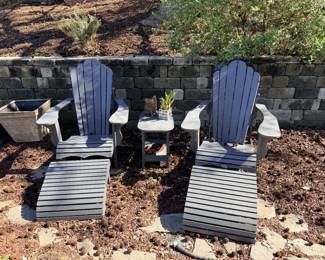 Adirondack chairs and footrest