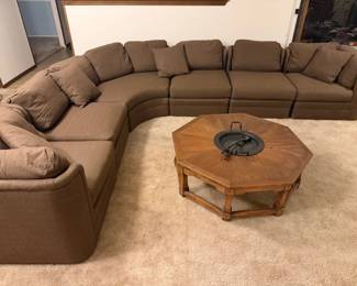 Sectional modular sofa, Brazier table