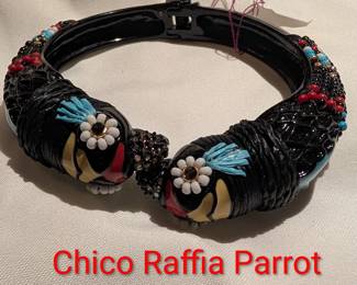 Chico Raffia Parrot bangle bracelet