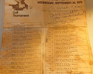 Mickie Mantle signed score card