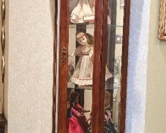 Broyhill Case with large Madame Alexander Dolls