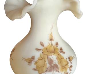 Fenton Swung  Vase Hand painted