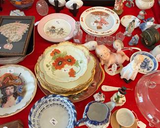 lots of antique china