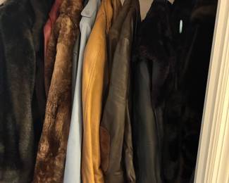 leather jackets and coats and furs