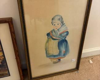 Water color of young girl