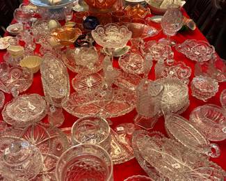 Marigold antique punch bowl and cups