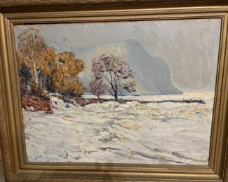 Elmer Stanley Hader 1889 to 1973 oil on canvas