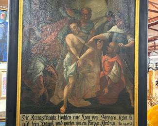 Large German oil on canvas early 20th century