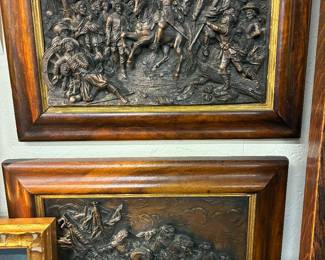F. Lancaster born 1852 19 century copper reliefs