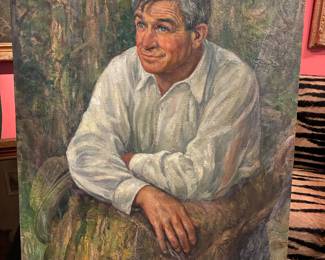 Will Rogers portrait oil on canvas