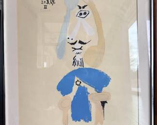 Color lithograph by Pablo Picasso titled Portraits Imaginaires 20.3.69 II. It is part of a famous series of 29 "imaginary portraits" created toward the end of his life in 1969