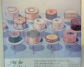 Framed Poster “Art of the Nation,” National Gallery of Art Featuring Wayne Thiebaud’s. 1991