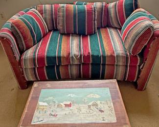 Vintage upholstered loveseat