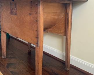 Antique American Primitive dough box on legs, also commonly known as a dough rising table or kneading trough