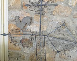 Iron Weather Vane Featuring a Rooster