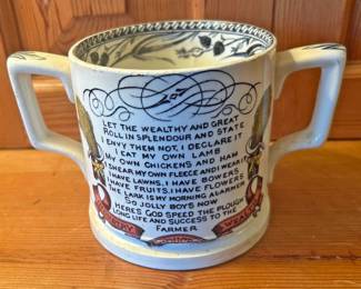 Three “Farmers Arm” Two Handled Earthenware Cups, 19th/20th Century