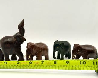 (4) Wooden Elephants