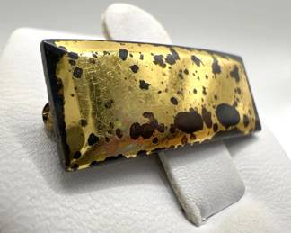 1” Sterling Silver Gold Vermeil Pin