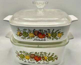 (2) Corning Ware Spice of Life “L’Echalote” Casseroles with Lids