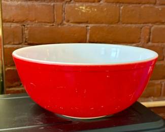 Red Pyrex Mixing Bowl