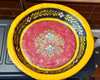 Indian papier-mâché bowl or puja thali