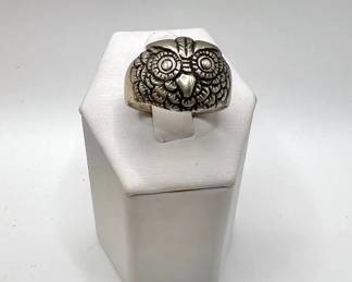 Sterling Silver Owl Ring — Size 10