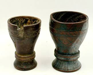 (2) Incan Kero Drinking Vessels
