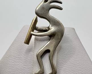 1.25” Sterling Silver Kokopelli Pendant Stamped 925
