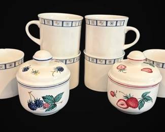 Royal Doulton Teacups and Villeroy Boch Sugar Bowls