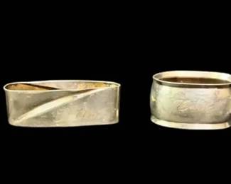 925 800 Sterling Silver Napkin Rings