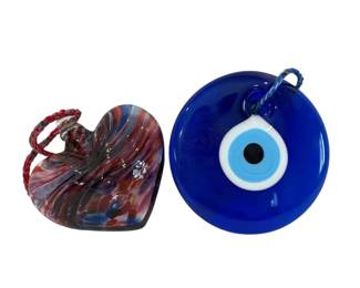 Two Glass Art Ornaments